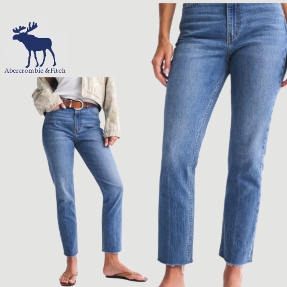 ABERCROMBIE & FITCH Curve Love The Ankle Straight Ultra High Rise Jean size 26 - Picture 7 of 8